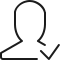 A simple black silhouette of a person.