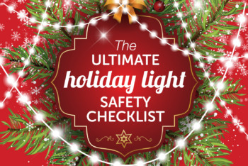 Christmas lights safety checklist graphic.