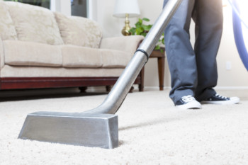 Close-up of a carpet cleaning machine.